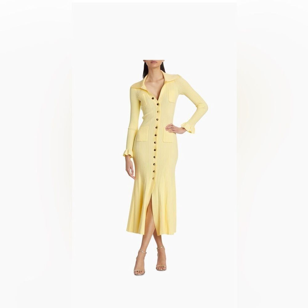 Self-Portrait Yellow Long Sleeve Dress